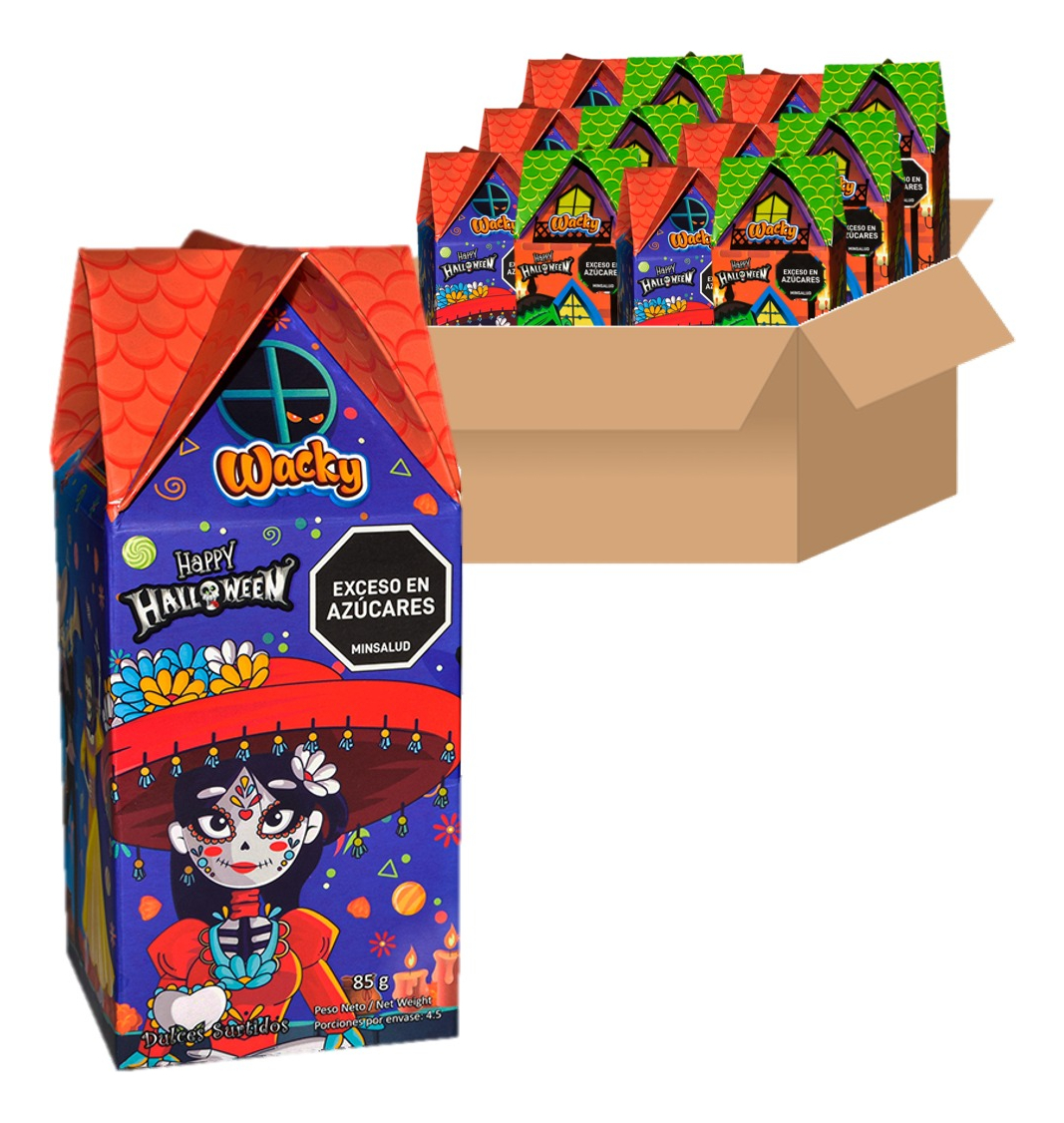 Estuche Castillo Día Del Niño Con Dulces Halloween Adro X12U